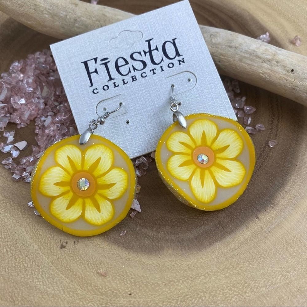 Retro Polymer Hand Painted Flower Earrings